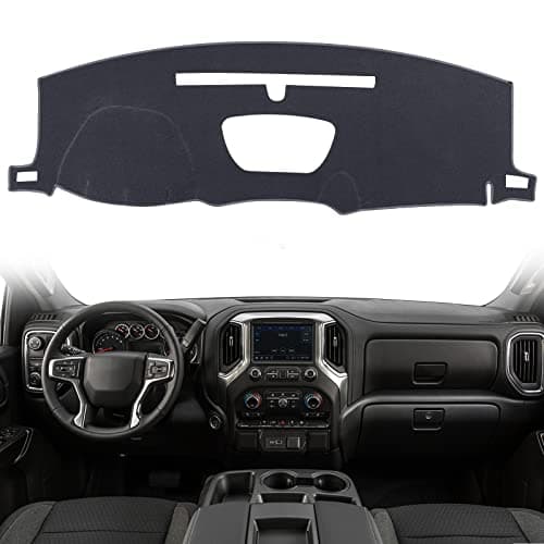 HanLanKa Dash Cover Mat Custom Fit for 2019-2022 Chevy Chevrolet Silverado/GMC Sierra 1500 2500HD 3500HD Dashboard Pad Carpet w/o Head Up Display (Gray)
