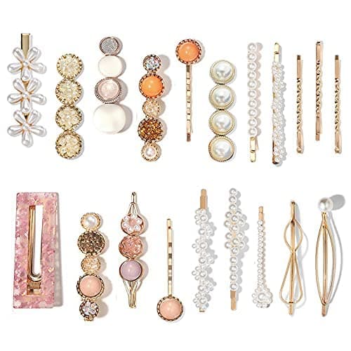 Mehayi 20 PCS Pearls Hair Clips Fashion Korean Style Acrylic ResinHairpins Barrettes for Women and Ladies Girls Headwear Styling Tools Hair Accessories Bobby Pins