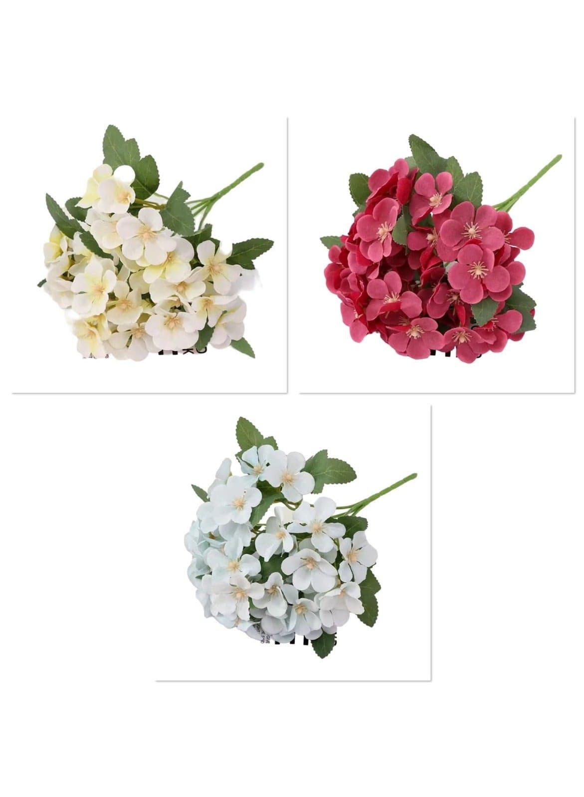 Pack Of 3 Artificial Flower Decor for Home, Parties, and Weddings Assorted