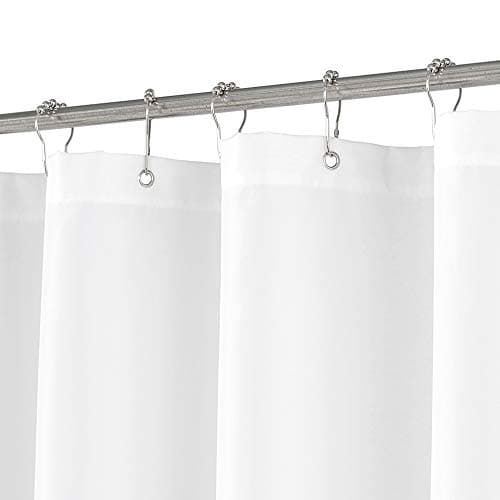 N&Y HOME RV Shower Curtain or Liner 36 x 64 inches with Magnets, Washable Fabric, Water Repellent, White Bathroom Curtains with Grommets, 36x64