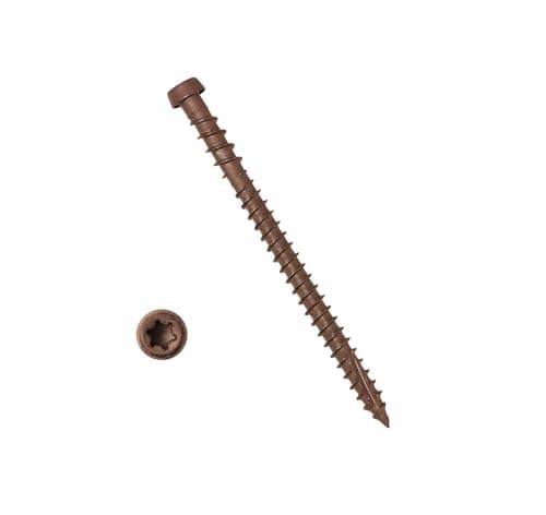 Coated Composite Deck Screws #10 x 2-3/4, Self Tapping Wood Screws and Deck Screws with Torx T20 Star Drive, Type 17 Point, Flat Head, 1 Free Bit Included (Brown, 350), by YYL FASTENER