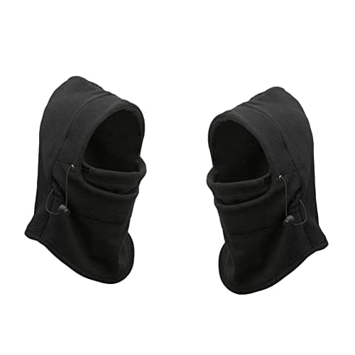 Aadikart Unisex Fleece 6 In 1 Thermal Warm Balaclava Hat Hood Swat Ski Bike Wind Stopper Neck Scarf Mask Caps (Black Black), Free Size