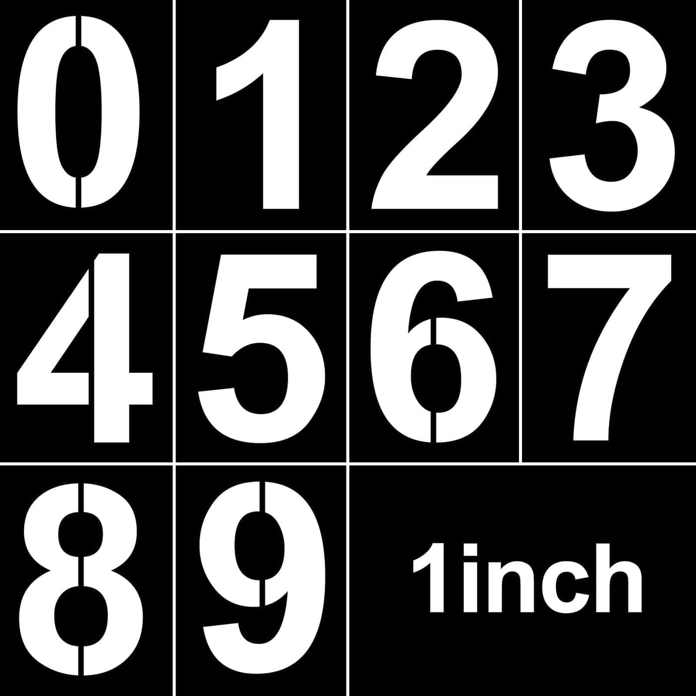 1 Inch Number Stencils Plastic Number Stencils Reusable Digital Painting Templates for Cake Stencil Address Number Painting Stencils Templates