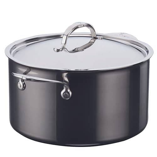 Hestan - NanoBond Collection - Titanium Stainless Steel 8-Quart Stock Pot with Lid - Toxin, PFAS, & Chemical Free Clean Cookware, Induction Cooktop Compatible