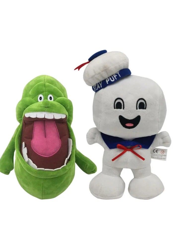 2pc Marshmallow Man and Slimer Vintage Ghostbusters 3 Anime Cartoon Figure Toy