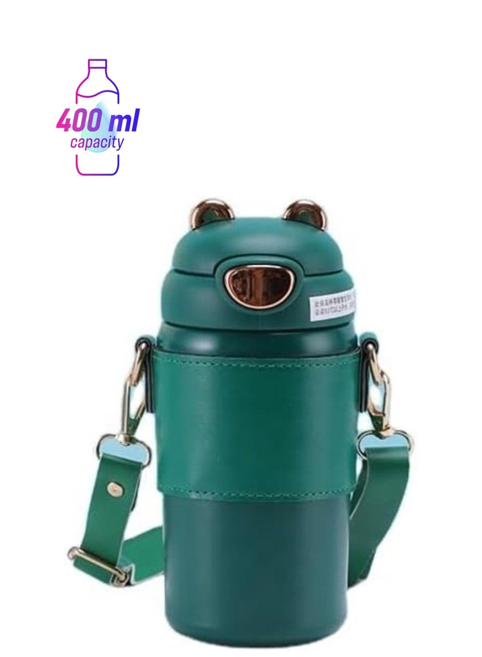 Twisoo Stainless Steel Water Bottle with Straw Lid – Vacuum Insulated & Leak Proof (Green, 400ml)