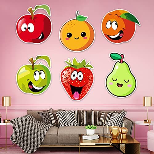 Zyozique Fruit Theme Birthday Cardstock Cutout with Glue Dot for Kids Theme for Baby Shower Happy Birthday Decorations Supplies (Pack of 8)