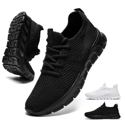 YRLTYO Non Slip Work Shoes Women Walking Running Tennis Sneakers Gym Workout Athletic Lightweight Comfortable Fashion Sport Mesh Casual Shoe Black Size 10
