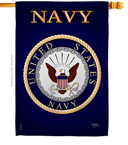 Breeze Decor Navy House Flag Armed Forces USN Seabee United State American Military Veteran Retire Official Decoration Banner Small Garden Yard Gift DoubleSided Made in USA 28 X 40