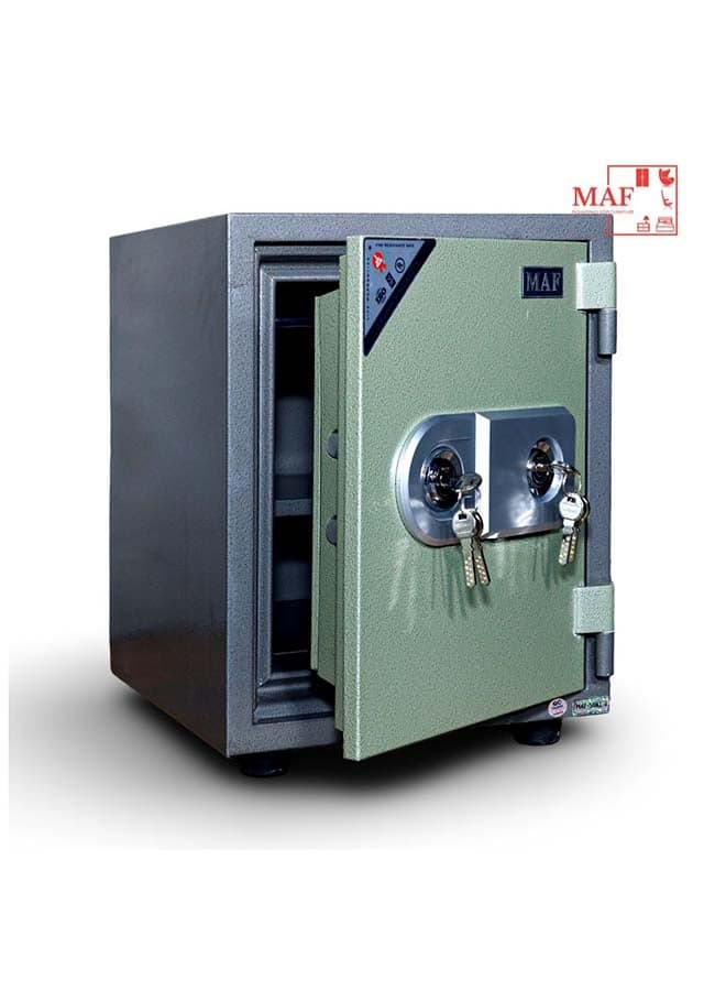 MAF Safe Box Large with Key Lock, Fireproof Heavy-Duty Secuity Safe Looker With 2 Keys, Locker for Home Office Cash Passport Jewelry Security MAF-50KL-V (51X35X39) GREEN