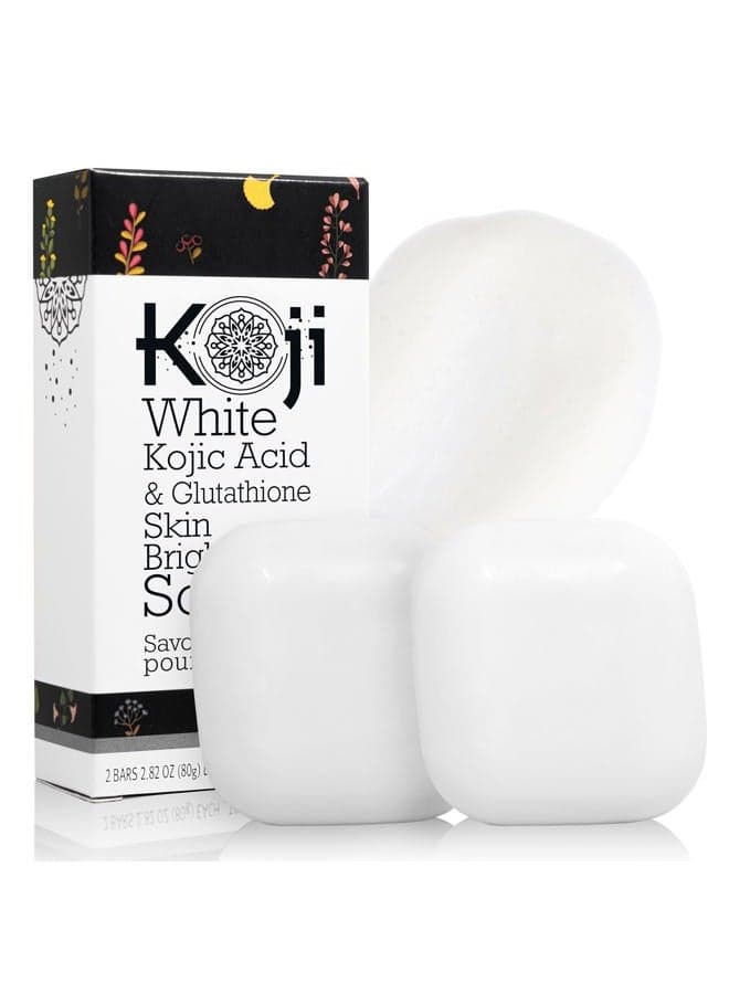 Kojic Acid & Skin Brightening Soap for Body & Face Exfoliating, Hydrating, and Cleansing for Dark Spots - SLS-Free, Paraben-Free, Not Tested on Animals, 2.82 oz (2 Bars)