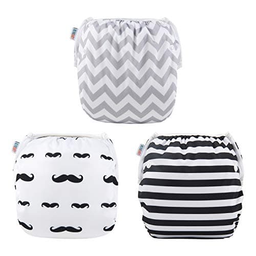 Alva Baby Swim Diapers 3pcs Reuseable Washable Adjustable for Swimming Lesson 02 Years Baby Boy Girl 3SWY01