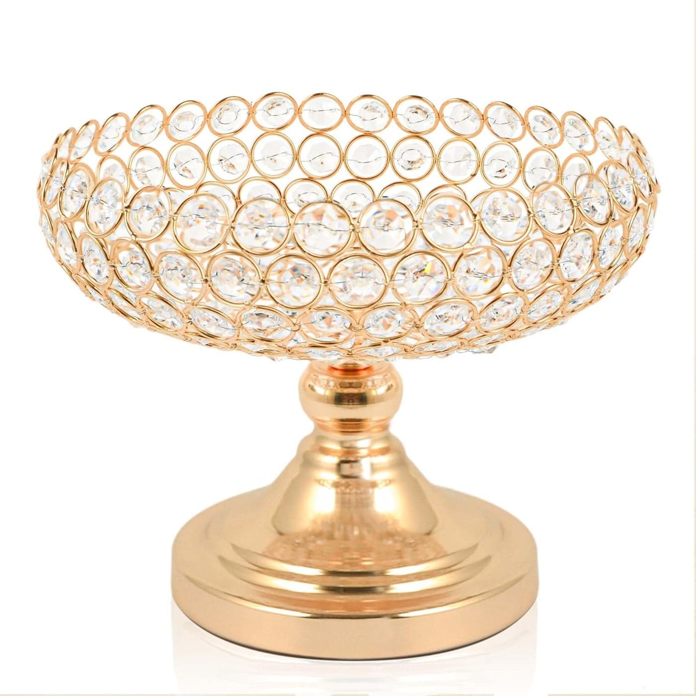 HollowCarved Design Crystal Fruit Bowl Food Bowl for Table Centerpiece FruitArtificial flowers Holder for your CounterElegant Crystal Bowl for Party tableGold 1PC