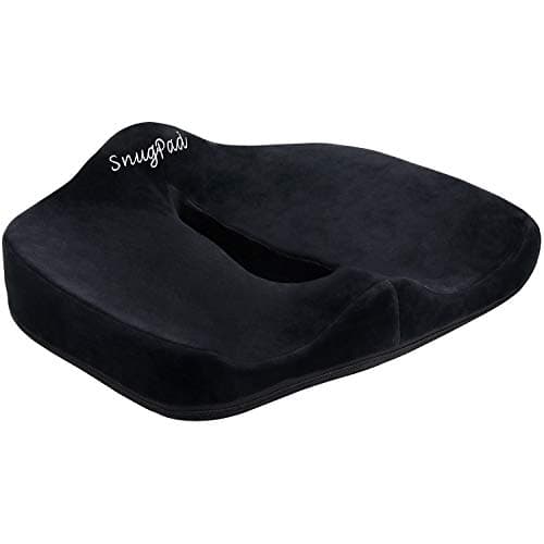 SnugPad Orthopedic Coccyx Memory Foam Seat Cushion for Office Chair Sciatica Tailbone Pain Back Pain Relief Sitting Pillows for Truck Driver Cars Front Seats Pillow Wheelchair Kitchen Chairswith with
