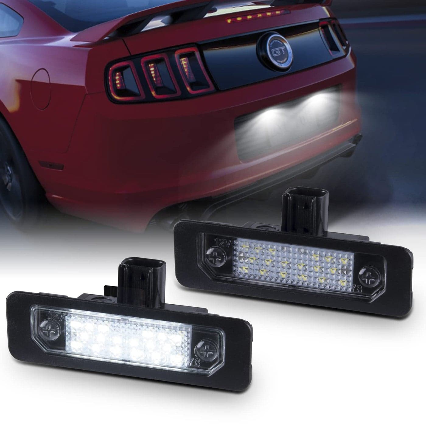 Gempro LED License Plate Lights Rear Tag Lamps for 20102014 Ford Mustang Fusion Taurus Lincoln MKS MKT