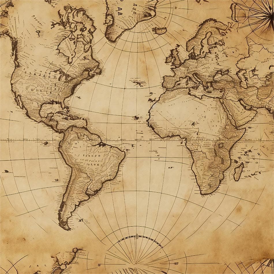 REDAMANCY Antique Vintage Map Abstract Art Boho Brown Peel and Stick Wallpaper Stick on Contact Paper Vintage Wall Paper Easy Peel Off for nightstand Drawer Cabinet Renter