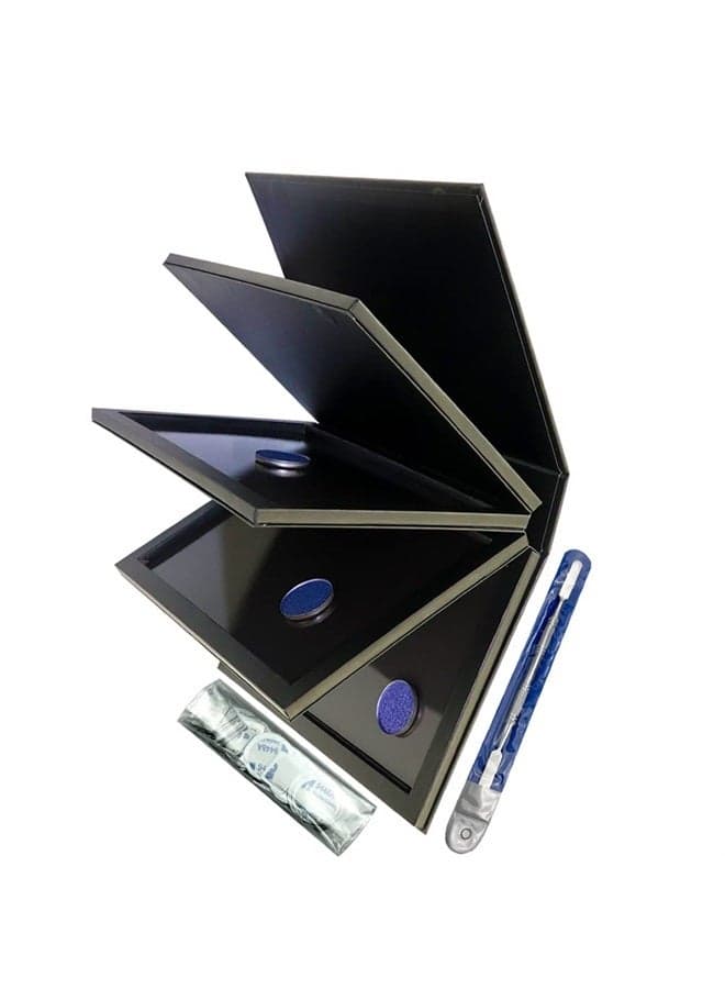 Strong 4 layers Empty magnetic palette book palette+1pcs Makeup Depotting Spatula+50pcs Round Metal Stickers+50pcs Square Metal Stickers