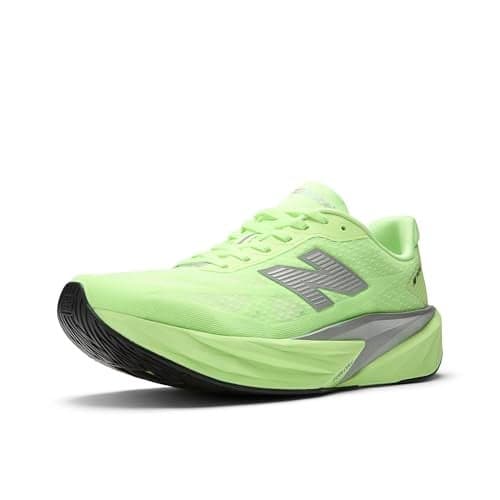 New Balance Men's FuelCell Rebel V5 Running Shoe, Mint Flash/Lab Green/Silver Metallic, 7
