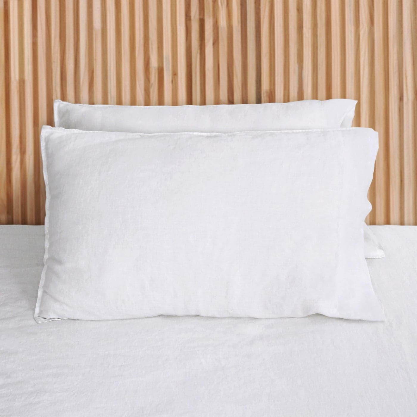 L Linen World Linen Pillow Cases 100 French Natural Linen Pillowcase Set of 2Stone Washed MoistureAbsorbing Linen Pillow Shams King Size20x40White