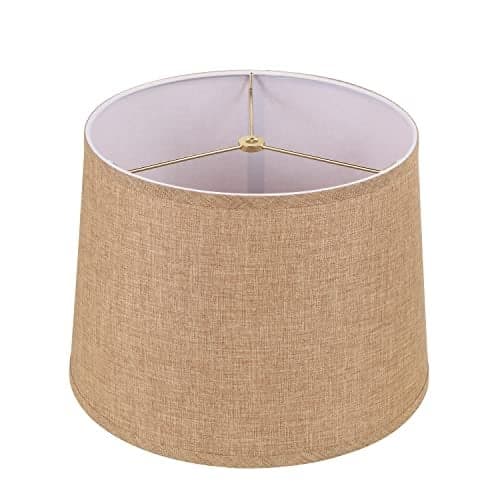 Aspen Creative 32077 Transitional Hardback Empire Shaped Spider Construction Lamp Shade in Light Brown, 12" Top x 14" Bottom x 10" Slant Height