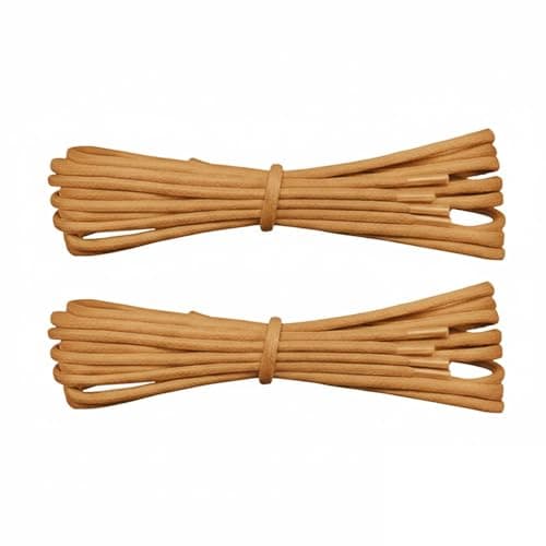 Lify Waxed Cotton Extra Thin Dress Round Shoelaces for formal shoes, available in 60CM (23.62'') & 80CM (31.5'') - 2 Pair PacK (Tan (Light Brown), 120CM (47.24'' Inch))