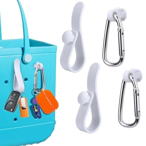 Mity rain 4Pcs Hooks Set Accessories for Bogg Bag, Key Holder for Bogg Bags Original X Large, Insert Charm Carabiner Keychain Compatible with Bogg Bag Beach Tote Bag