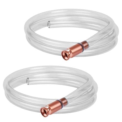 Wadoy Self-Priming Siphon Hose Pump Kit - 6FT 1/2" Valve Liquid Transfer Hose for Gas, Oil, Water, Aquarium, Fuel - Food Grade Silicone Tubing, Universal Fit for Jugs, Barrels, Tanks(2 Pack)