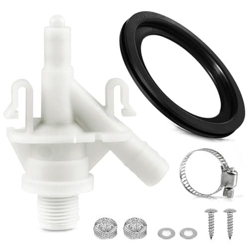 Rakiyada Upgraded RV Toilet Valve Replacement Kit Compatible with Dometic 300 310 320 400 410 420 385311641 Dometic RV Toilet Parts with 385311658 Toilet Seal for PedalFlush Toilets