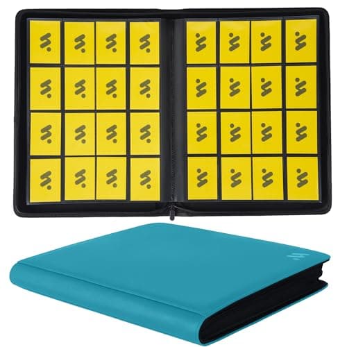 MORABTO Premium 1000 Pockets Card Binder16 Pockets Trading Card Binder Ringless Side Loading Trading Card Album Folder for TCG Teal