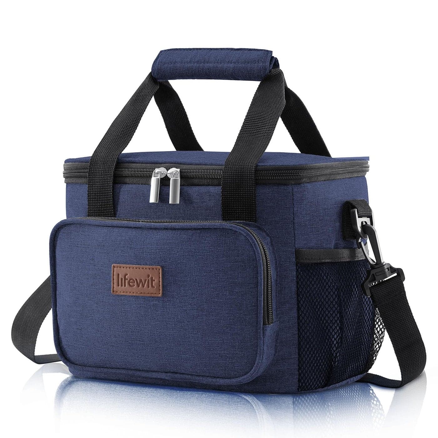 Lifewit Medium Lunch Bag Insulated Lunch Box Soft Cooler Cooling Tote for Adult Men Women Dark Blue 12Can 9L
