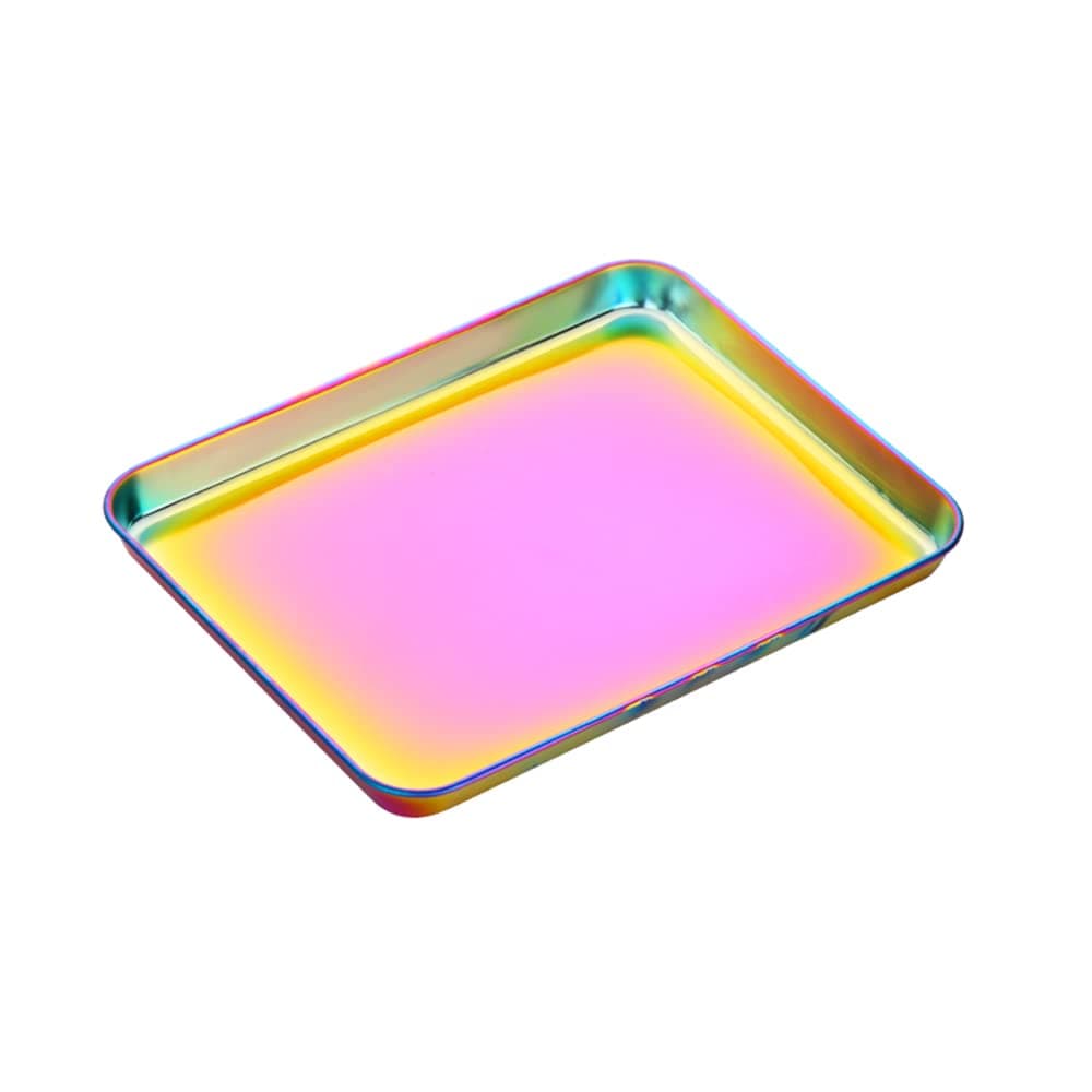 TUPMFG Rainbow Baking Tray Stainless Steel Flast Food Serving Sheet Rectangular Decorative Party Kitchen Pan 1225 x 965 x 1 inch