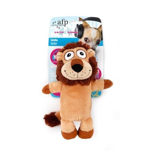 ALL FOR PAWS Ultrasonic Silent Squeaker Dog Toy, Quiet Puppy Toy Comfort Plush Toy Dog Cuddle Toys, Squeakerless Dog Toy with Cute Animal Designs, Ideal for Home and Office