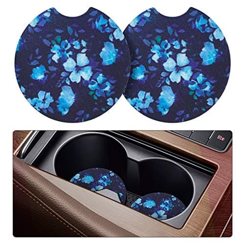 tifanso Car Cup Drink Holder Coaster 2 Pack Car Coasters for Cup Holders Cute Vehicle Accessories for Women and Girl Orchid