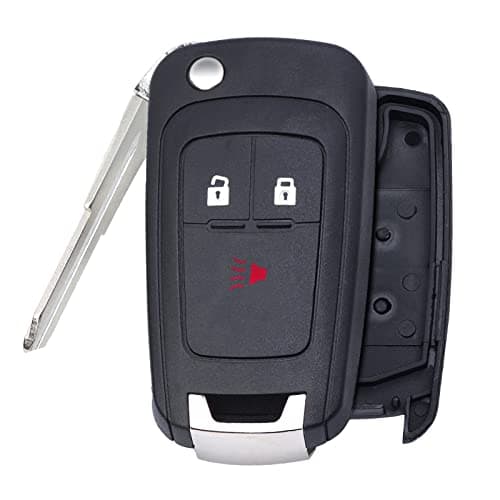 Keymall Flip Key Shell Replacement for Chevrolet Spark 2012 2013 2014 2015 2016 A2GM3AFUS03 3 Buttons Just The Key Case