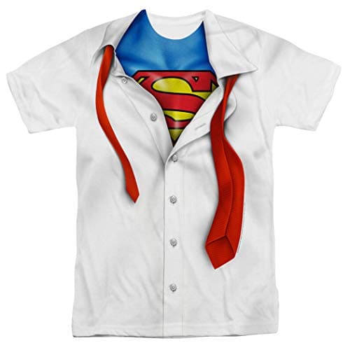 Popfunk Superman Shirt & Tie I'm Superman Costume T-Shirt & Stickers (X-Large)