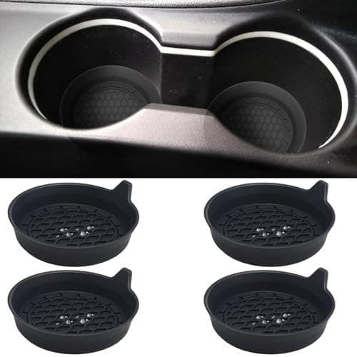 4 PCS Car Cup Coasters Universal Cup Holder Coaster for Car Car Accessories Interior for Women and Man Bling CupHolders Insert for Women NonSlip Silicone Car Cup Holder Coasters