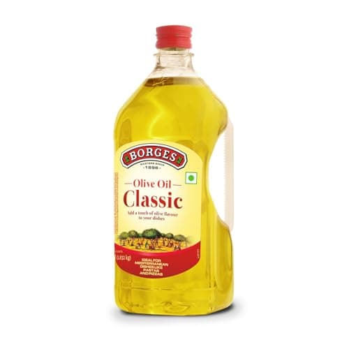 Borges Classic Olive Oil - 2 L |Packed in Spain |75% MUFA | Rich in Antioxidants | Ideal For Mediterranean dishes like Pizza, Pasta and speciality dishes