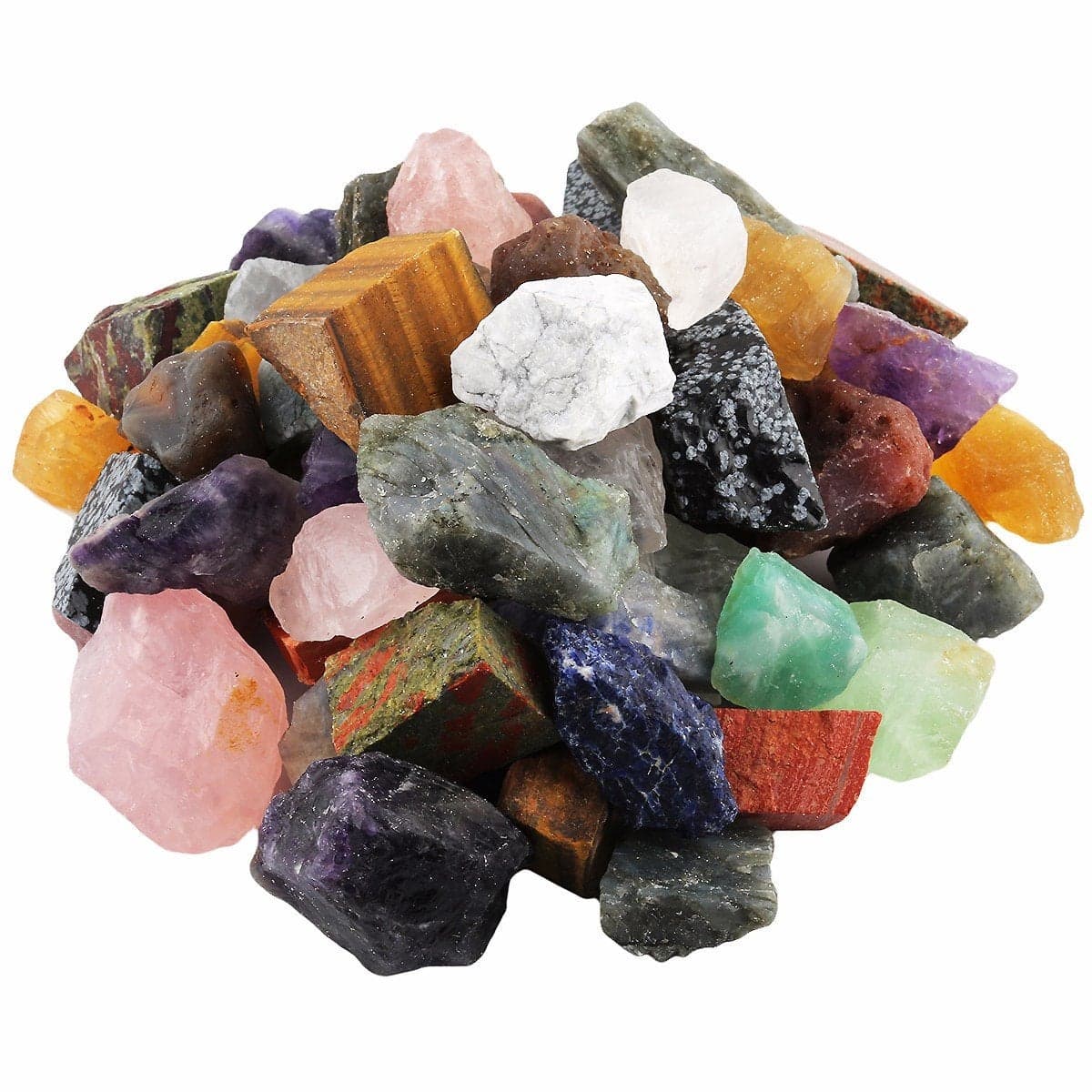 mookaitedecor 1 lb Bulk Natural Raw Crystals Rough Stones for TumblingCabbingPolishingWire WrappingWicca Reiki Crystal HealingAssorted Stones