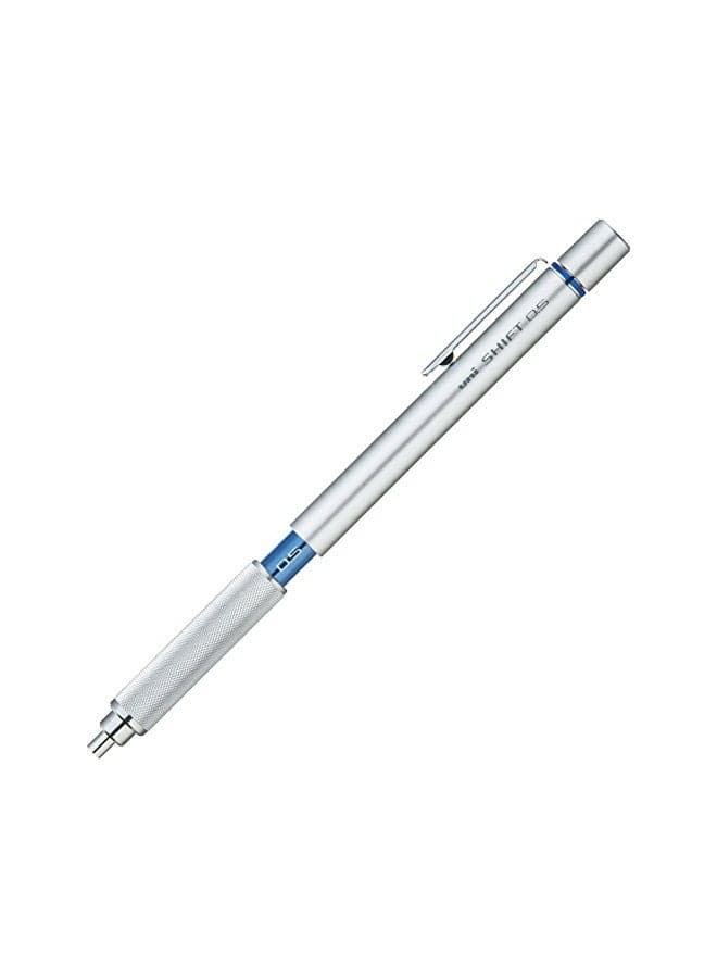 Uni Shift Pipe Lock Drafting 0.5mm Pencil, Silver Body with Blue Accent (M51010.26)