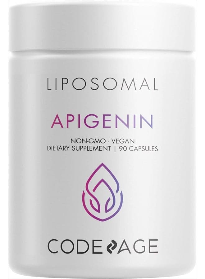 Liposomal Apigenin Supplement, 3-Month Supply, Daily Flavonoid Chamomile Extract, Liposomal Phospholipid Complex, Non-GMO Sunflower Oil, Phosphatidylcholine Vegan Blend, Gluten-Free, 90 Count