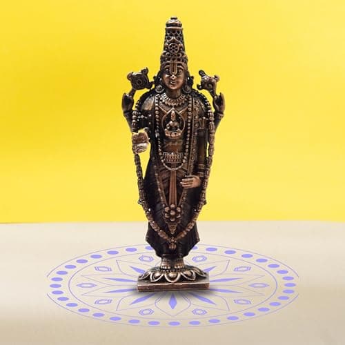 Copper Idols India 3.25-Inch Handmade Copper Balaji Idol – Special Edition with Patina Antique Finish, 80g