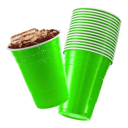 Wanna Party Game Pong Glasses Light Green Color/Tall Drinking Glasses 16 oz/Bear Pong Cups -Set of 20.Fun Games Perfect for Bachelors/Bachelorette Party/Cocktail Party/Pool Parties