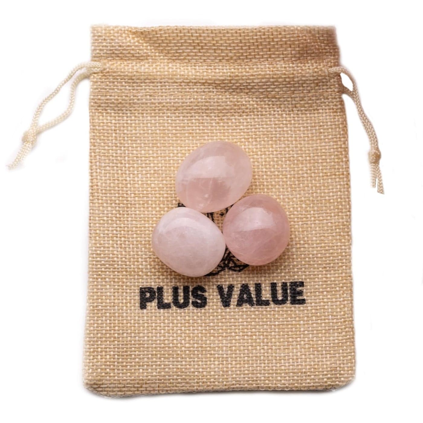 Plus Value Premium Rose Quartz Tumbled Stone Pebbles Reiki Healing Aura Chakra 50grams Jute Bag