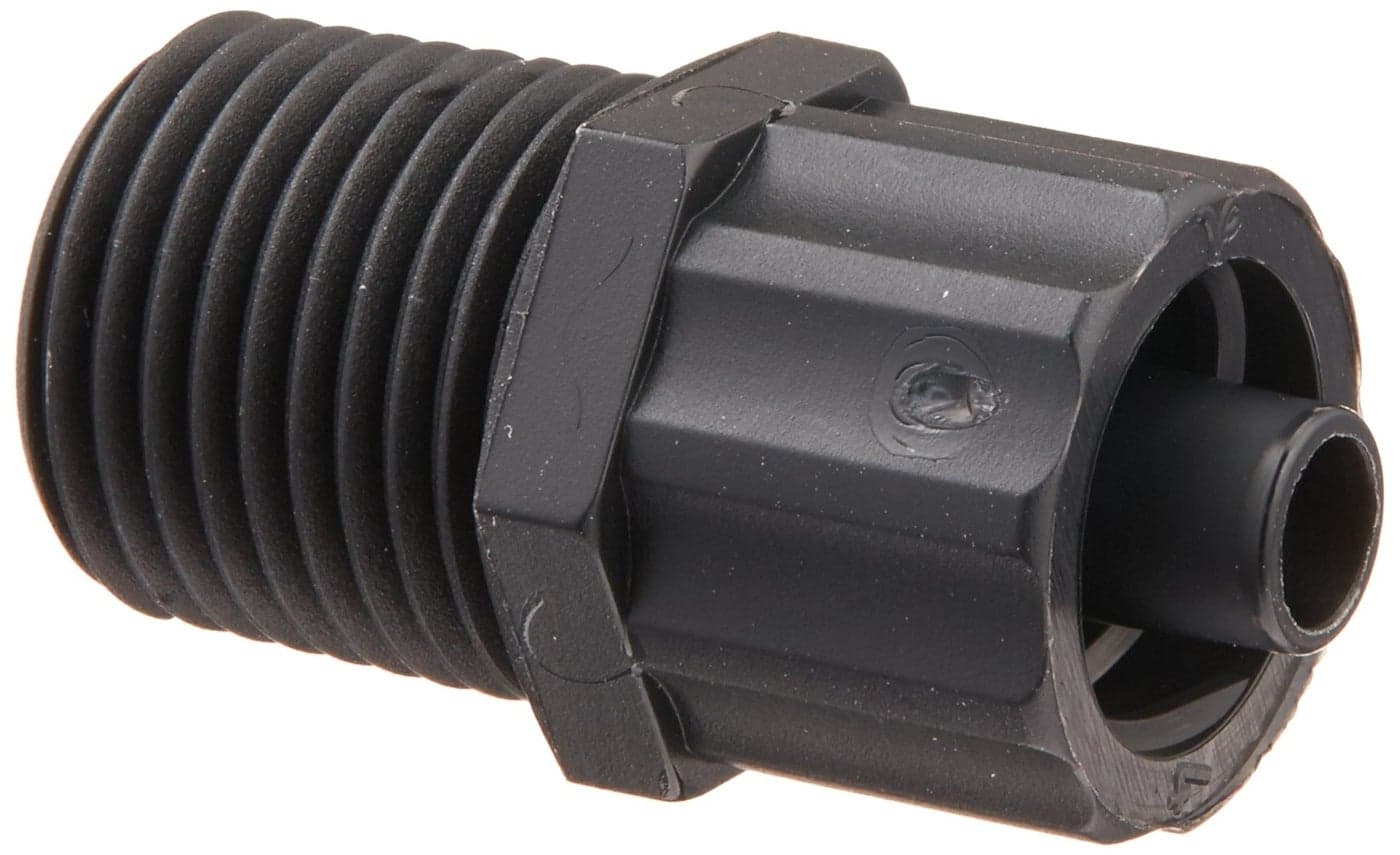 Techon Systems TSD931-57 Fitting, Male Luer Lock, 1/8" NPT, Black Nylon