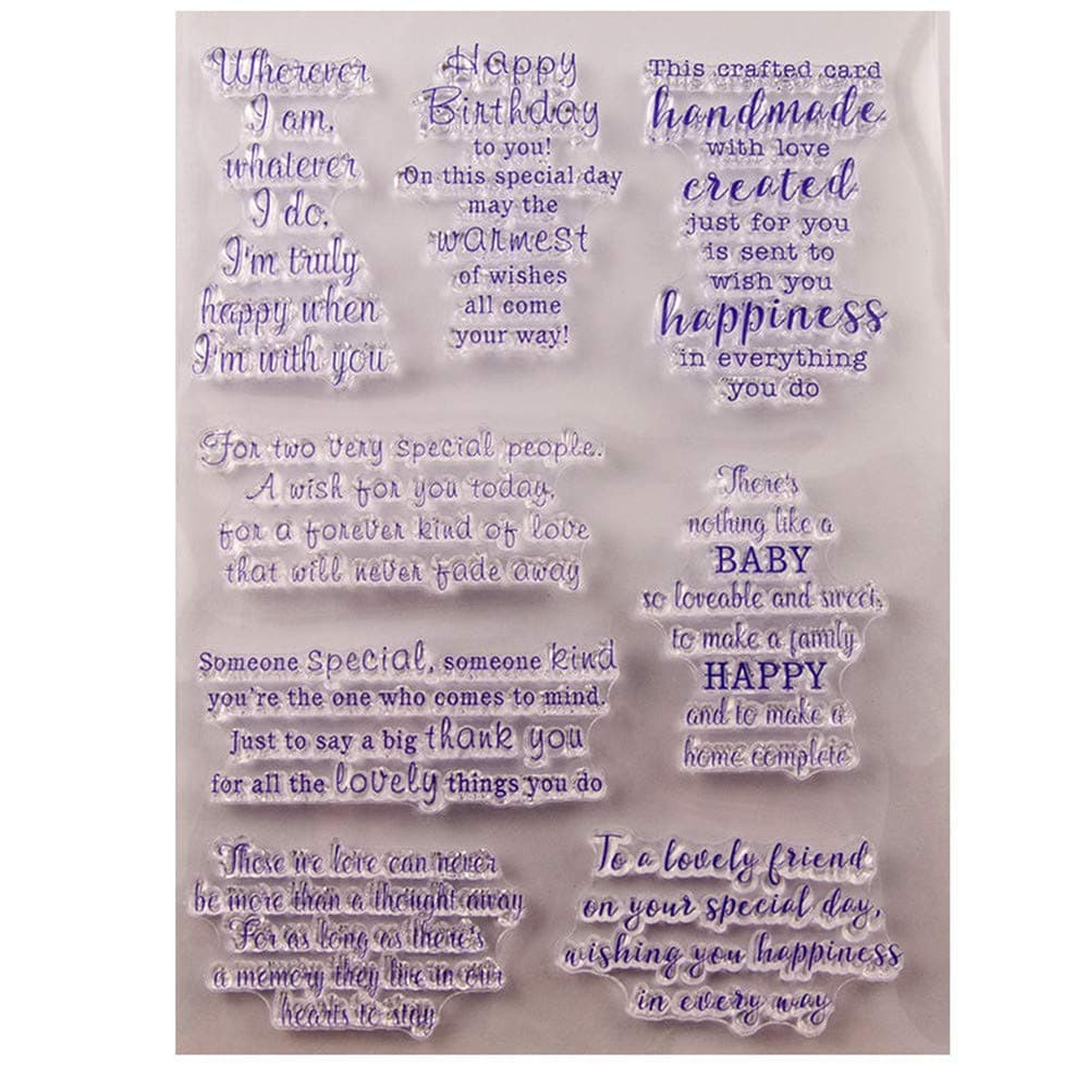 Arbuya Sentiment Clear Stamps for Card Making and journaling Birthday Friendship Rubber Stamps Baby Shower Sentiment Verses Silicone Stamps for Cards Making Scrapbooking Crafts A1598