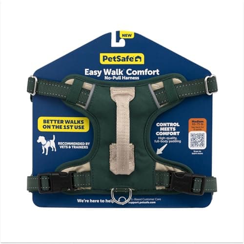 PetSafe Easy Walk Comfort NoPull Dog Harness FullBody Padding Better Walks on the First Use 5 Points of Adjustment SmallMedium Green