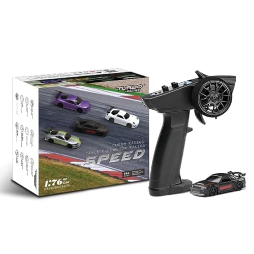 havcybin 176 Turbo Racing Scale RC Sport Car Table Racing Remote Control Mini Model Car Full Proportional RTR Kit Toys C74black