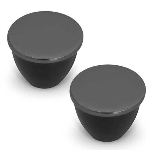 Plantex Knobs for Drawer/Drawer Knobs/Knobs for Cabinets/Pull-Push Knobs for Kitchen/Bedroom Drawer - Pack of 2 (Satin Black & Black)