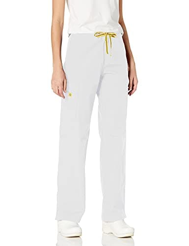 WonderWink Women's Origins Sierra Scrub Pant, White, Medium