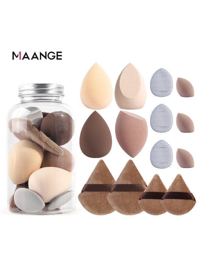 14 PCS Makeup Sponge Set ,4 Beauty Blenders, 3 Thumb Puffs, 4 Loose Powder Puffs, 3 Mini Makeup Sponges. Foundation Blending Sponge, Suitable For Liquid, Cream, And Powder Products.